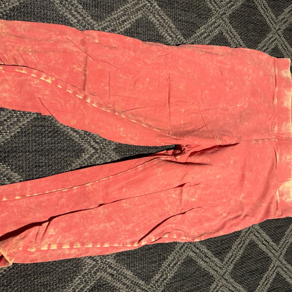 Red Acid Wash Leggings
